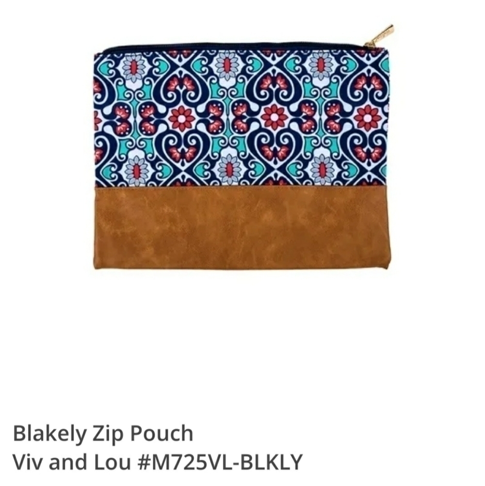Viv & Lou Blakely Zippered Pouch New